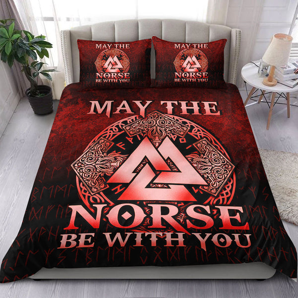 Viking Bedding Set May The Norse Be With You Viking Red Version