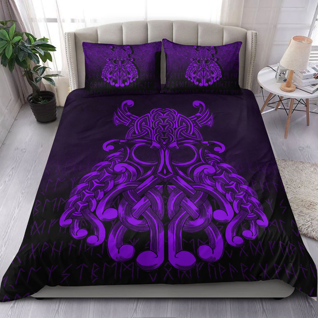 Viking Bedding Set Vikings Odin Valhalla Purple Version