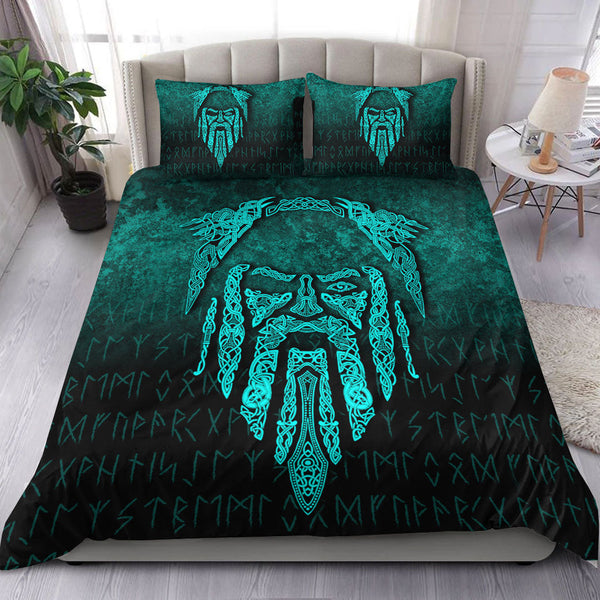 Viking Bedding Set Eye of Odin Cyan Version