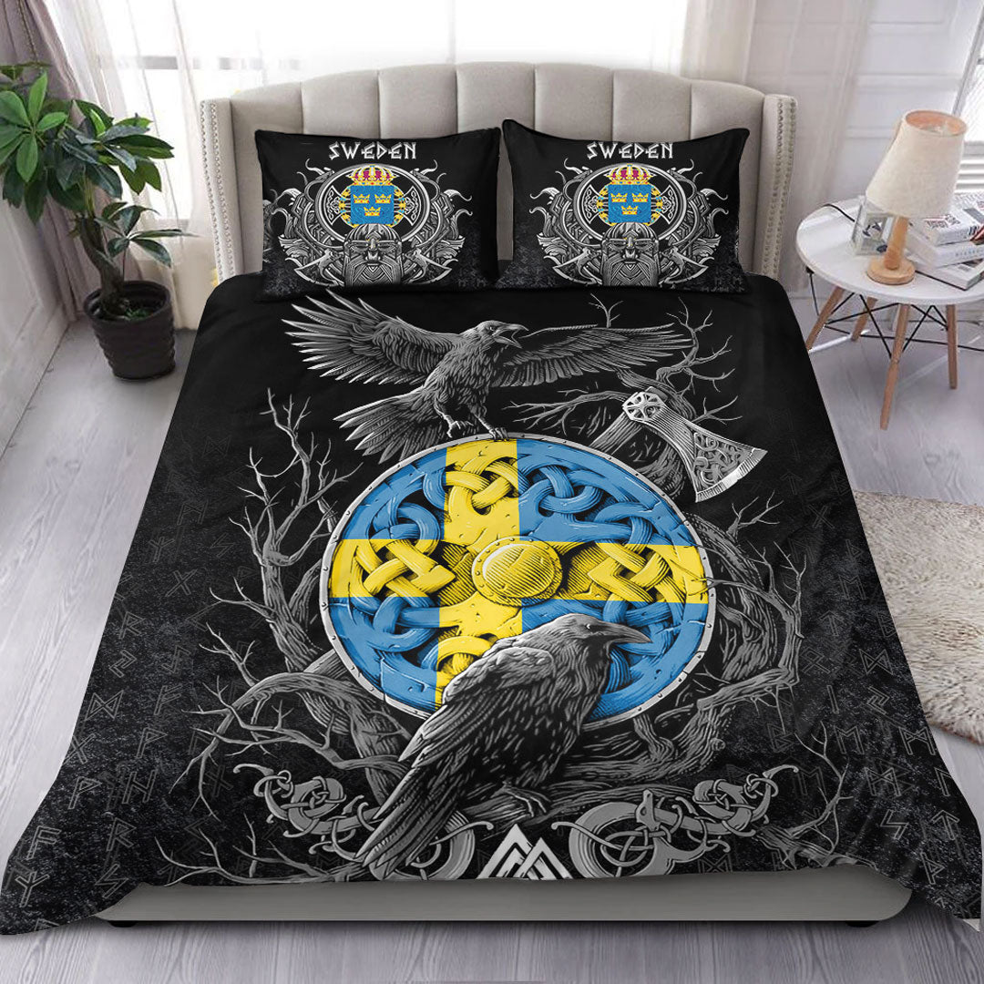 Viking Bedding Set Sweden Raven Odin Viking Country