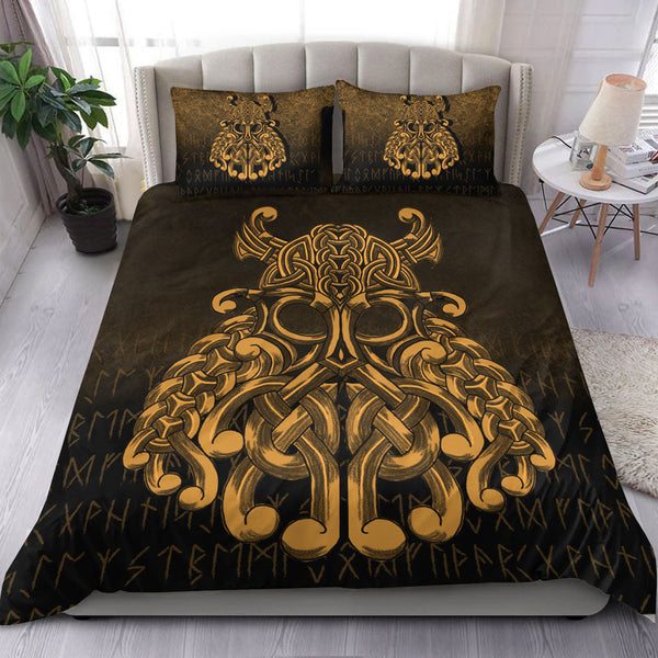 Viking Bedding Set Vikings Odin Valhalla Gold Version