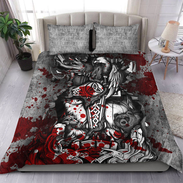 Viking Bedding Set Viking Odin Wolf Bear Raven Blood