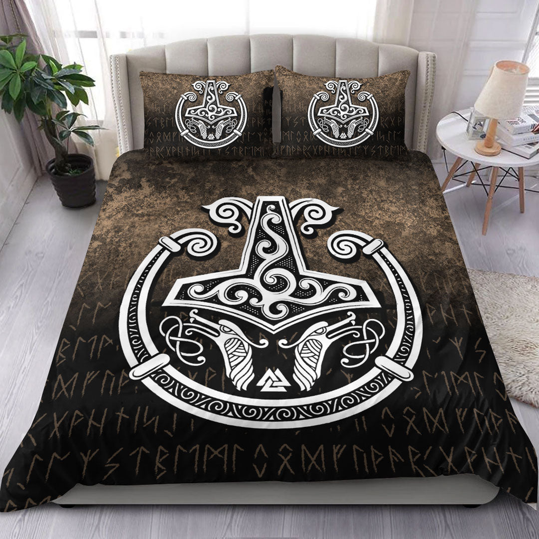 Viking Bedding Set Thors Hammer Mjolnir Viking Torc Norse Pagan