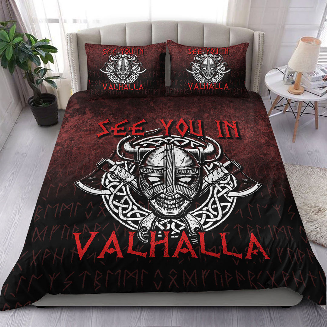 Viking Bedding Set Viking Axe Norse Warrior See You In Valhalla