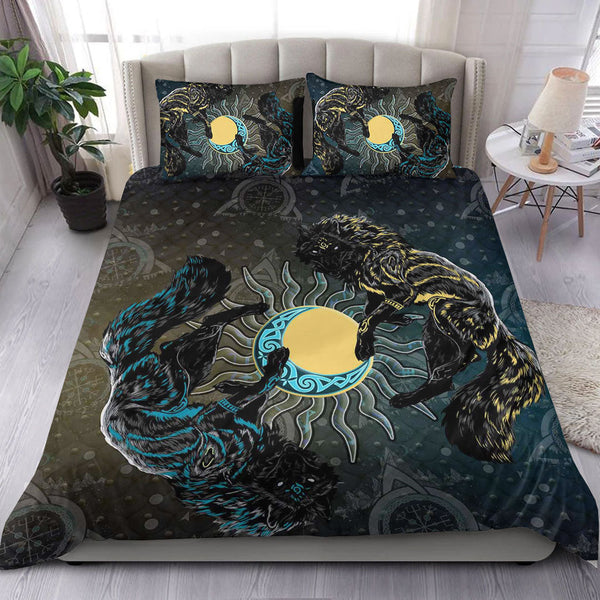 Viking Bedding Set Skoll and Hati Gradiant Style