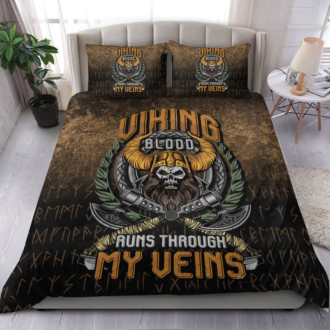 Viking Bedding Set Viking Blood Run Through My Veins Ver01