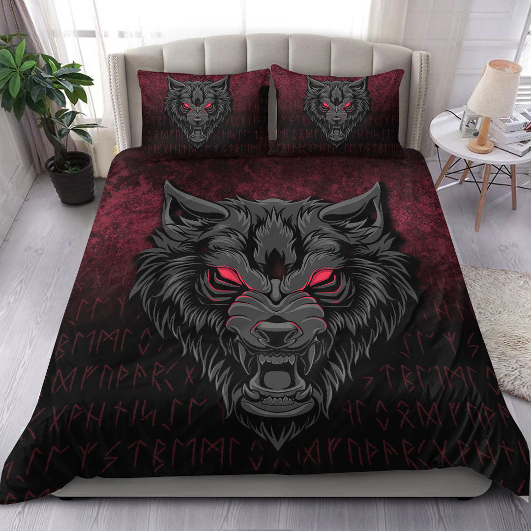 Viking Bedding Set Fenrir Wolf Viking Symbol Norse Mythologie