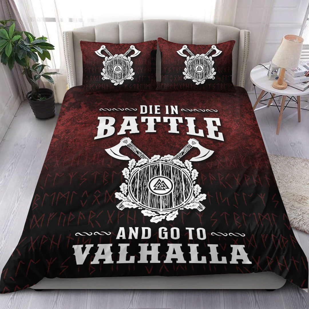 Viking Bedding Set Die in Battle and Go To Valhalla