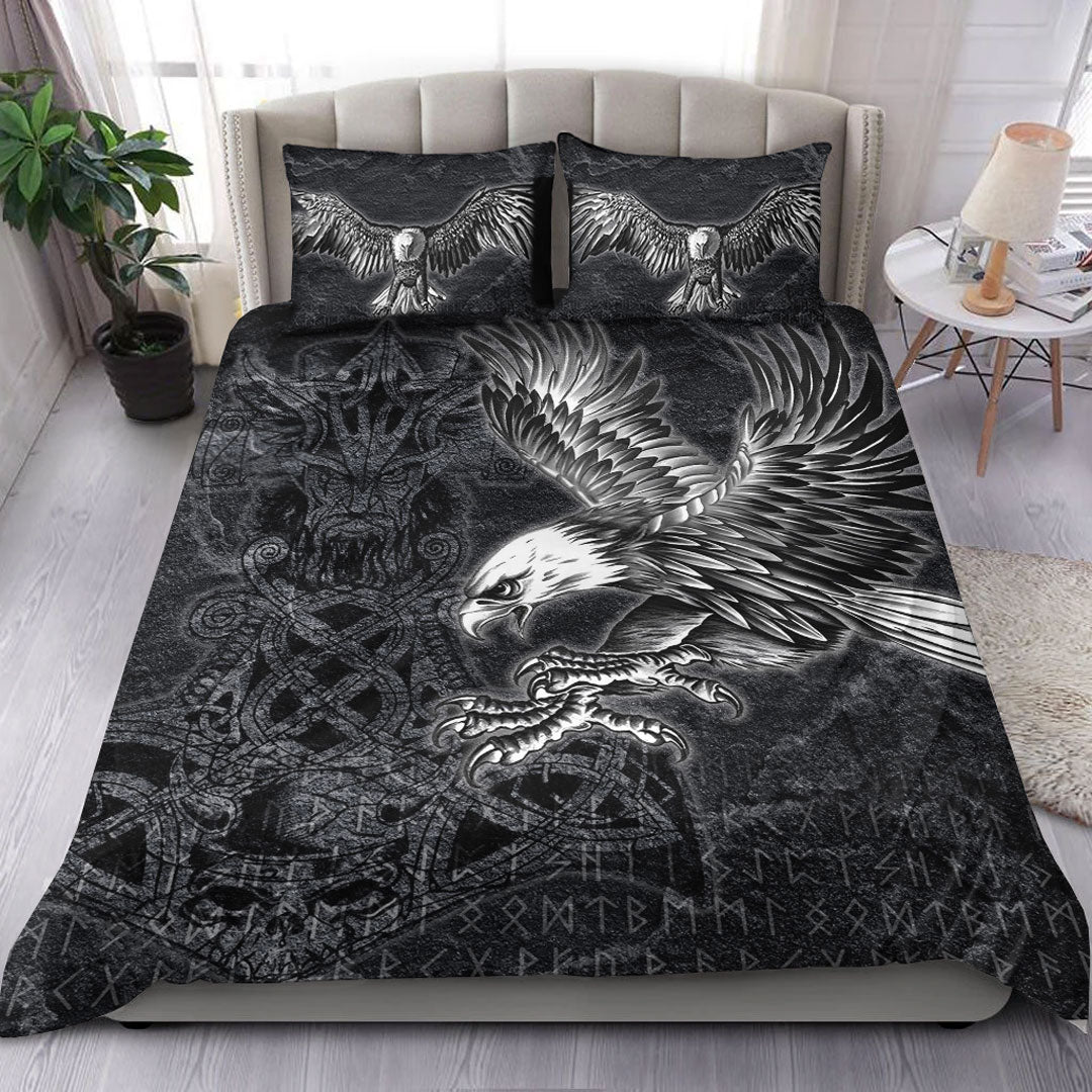 Viking Bedding Set Raven Mjolnir