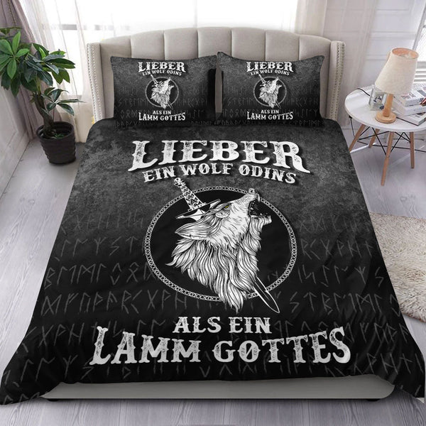 Viking Bedding Set Lieber Ein Wolf Odins Als Ein Lamm Gottes