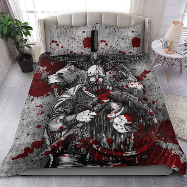 Viking Bedding Set Viking Odin Bear Raven Wolf Blood