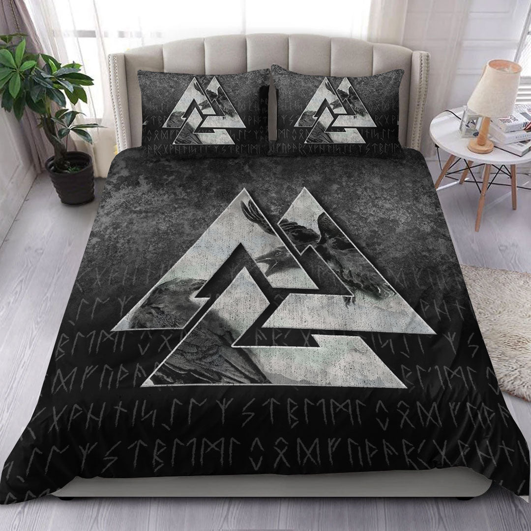 Viking Bedding Set Huginn Muninn Ravens from Odin Style