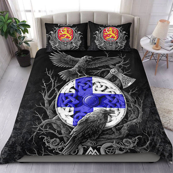 Viking Bedding Set Finland Raven Odin Viking Country