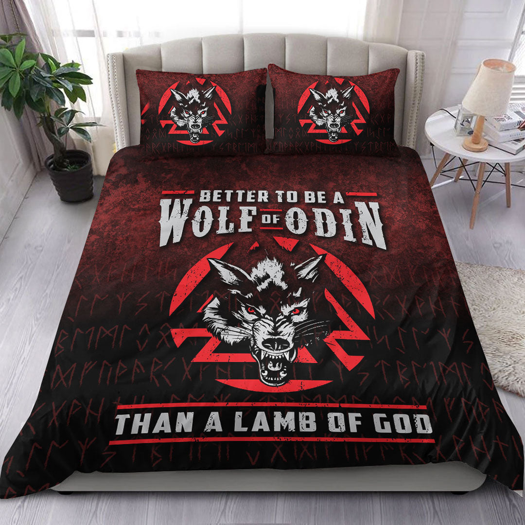 Viking Bedding Set Better To Be A Wolf Of Odin Than A Lamb Of God Ver01