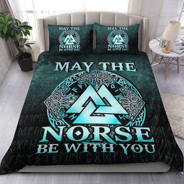 Viking Bedding Set May The Norse Be With You Viking Cyan Version