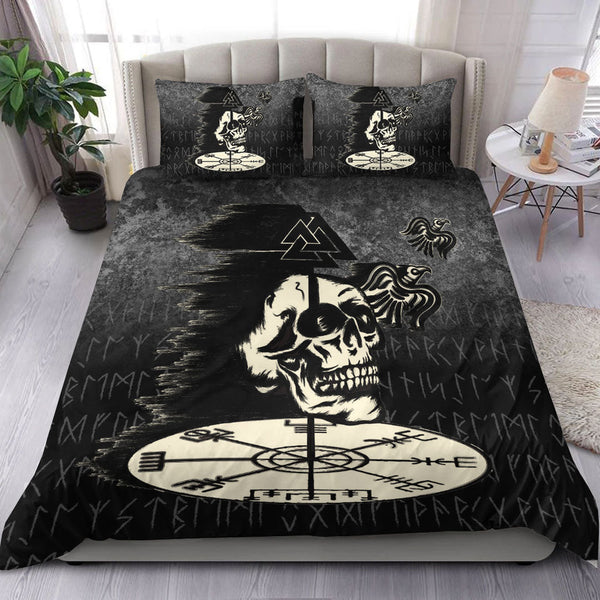 Viking Bedding Set Valhalla Skull Ravens