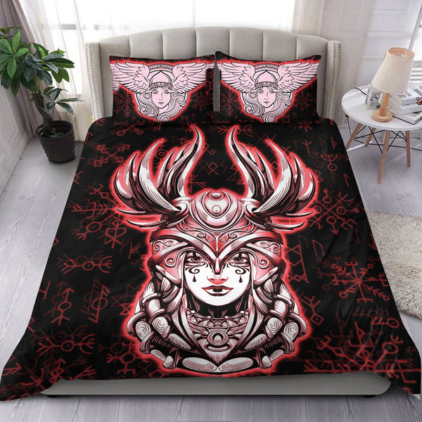 Viking Bedding Set Viking Valkyrie Red