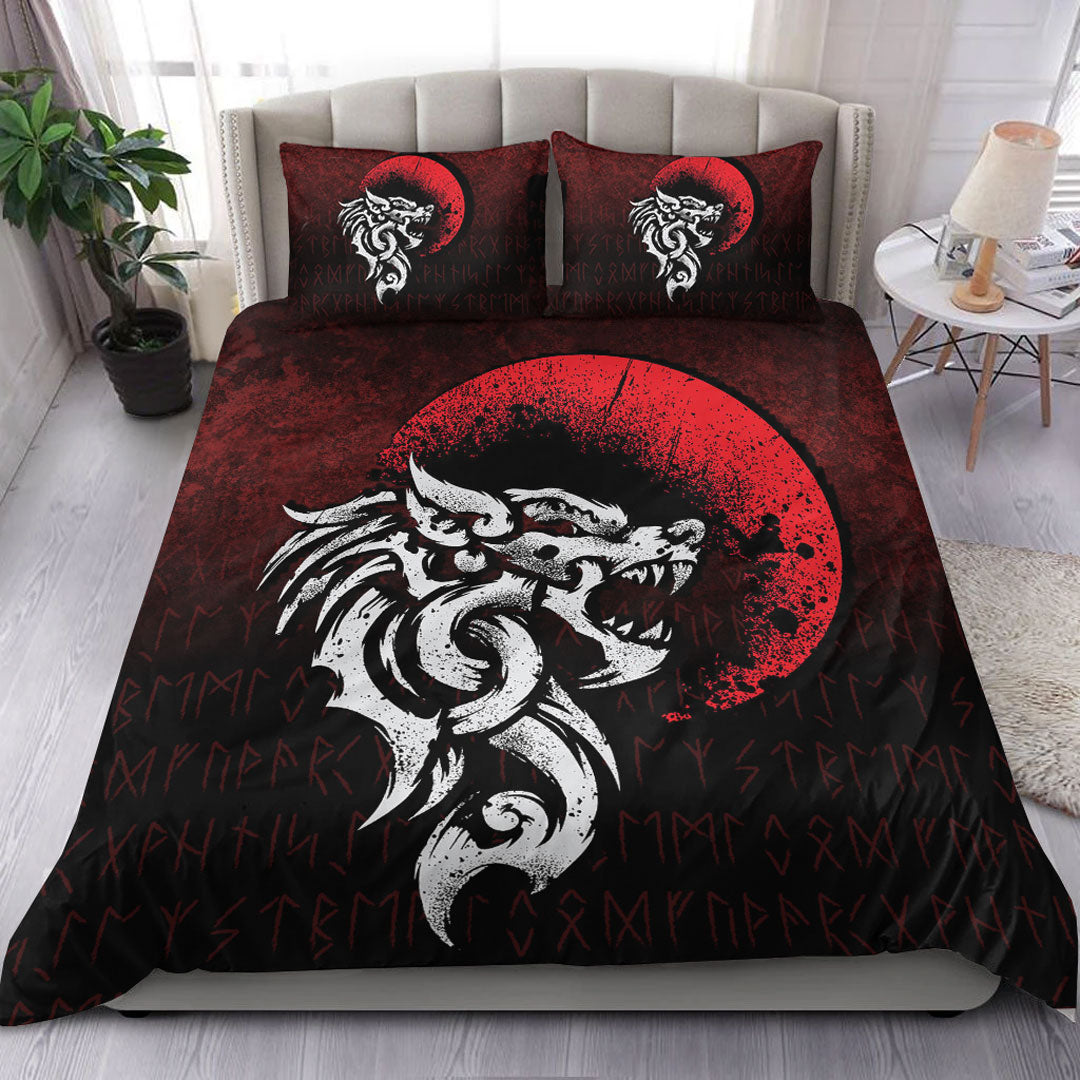 Viking Bedding Set Viking Fenrir Monstrous Wolf Norse