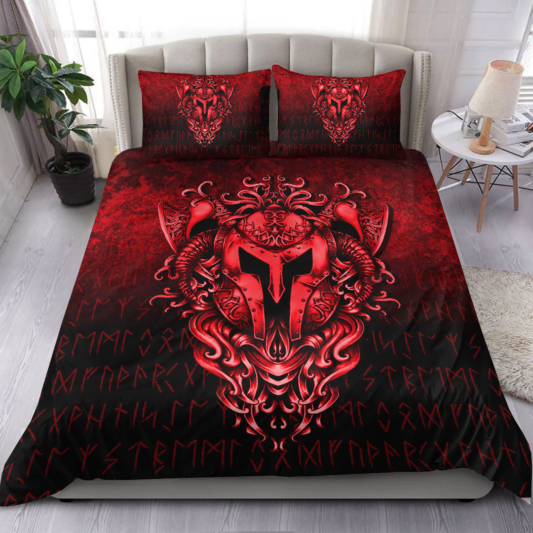 Viking Bedding Set The Armor Of Viking Red Version