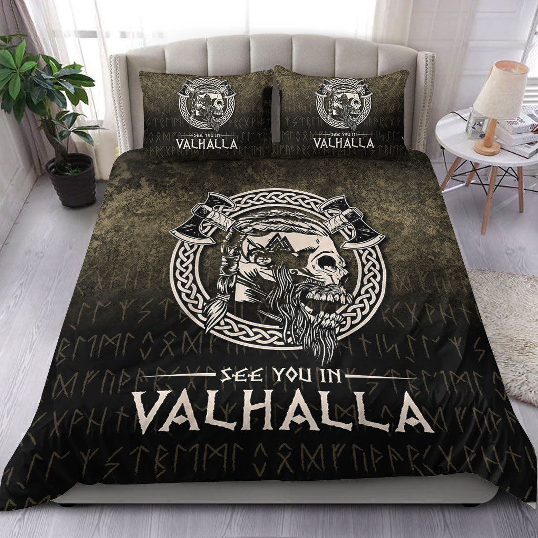 Viking Bedding Set See You In Valhalla Style