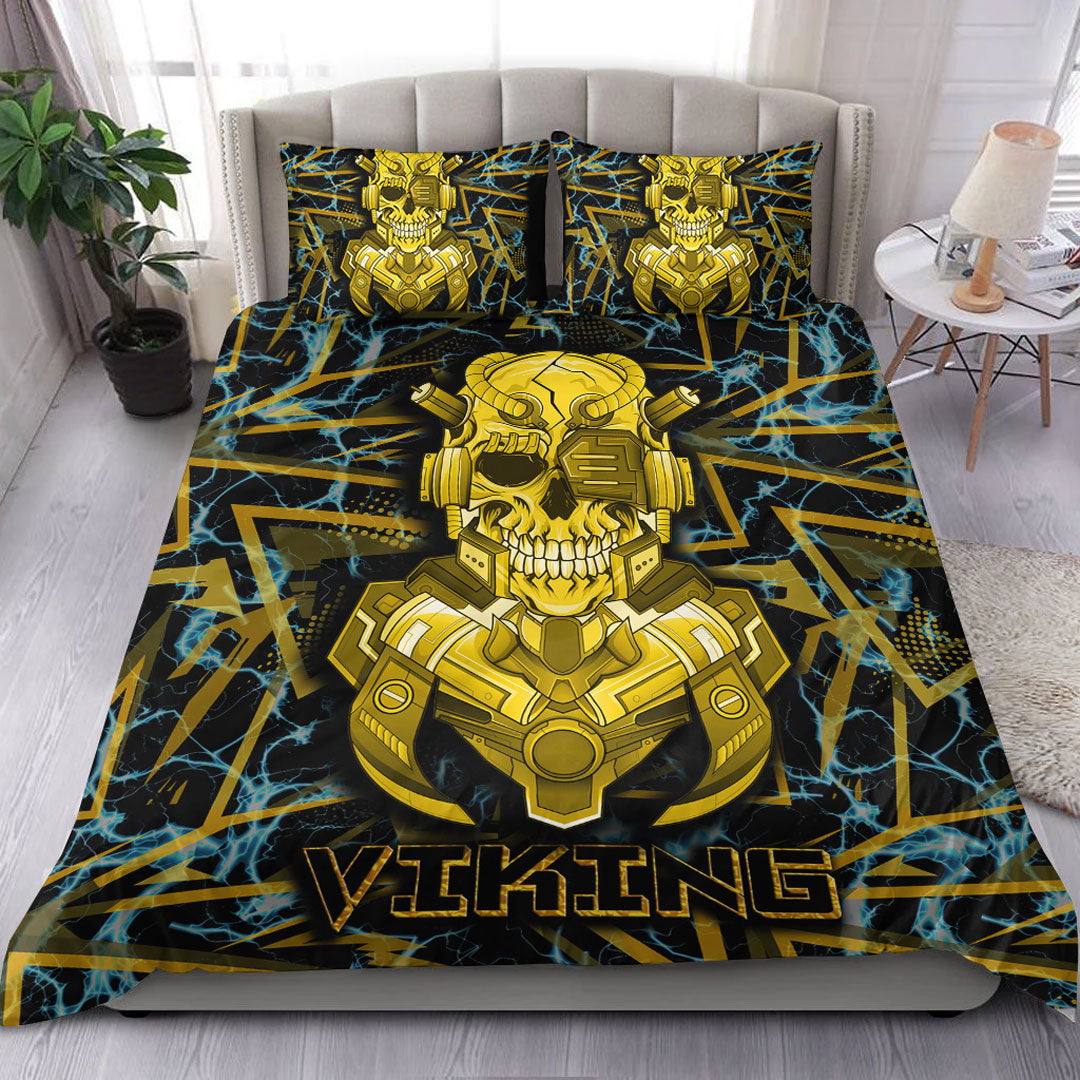 Viking Bedding Set Viking 3D Warrior Robo Gold Pattern