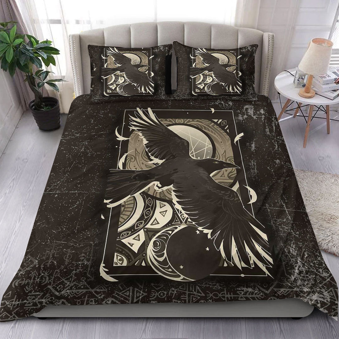 Viking Bedding Set Viking Raven Celtic Sun and Moon