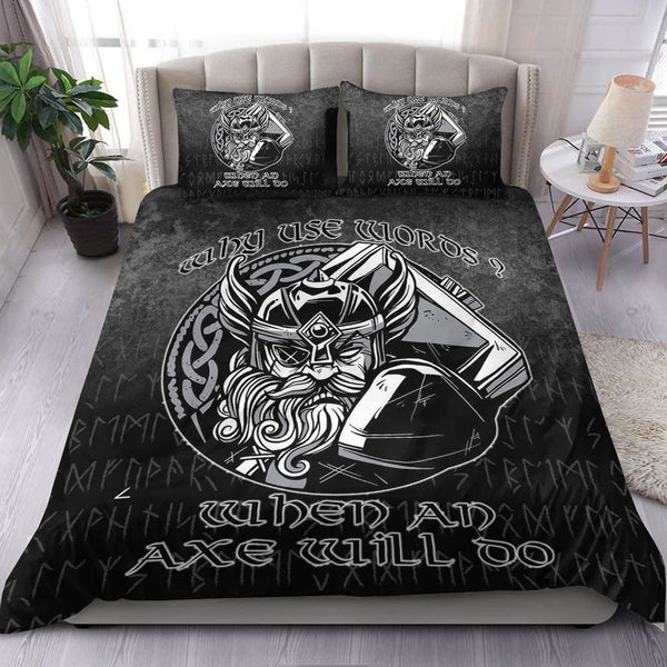 Viking Bedding Set Why Use Words? When An Axe Will Do