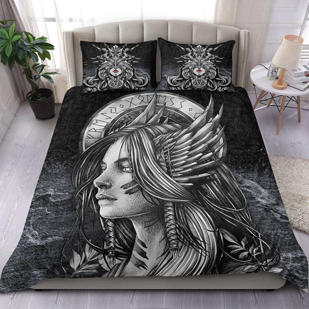 Viking Bedding Set Valkyries Sad Style