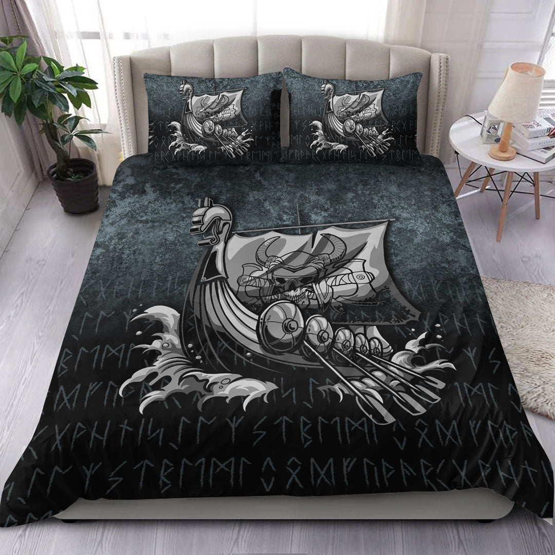 Viking Bedding Set Victory or Valhalla Drakkar Ver02