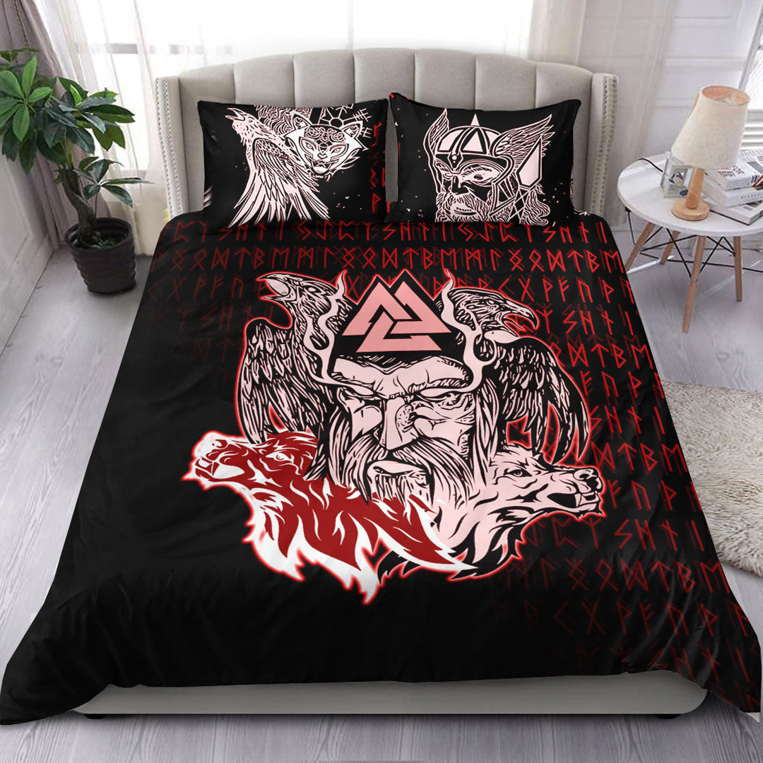 Viking Bedding Set Odin Viking Set Red