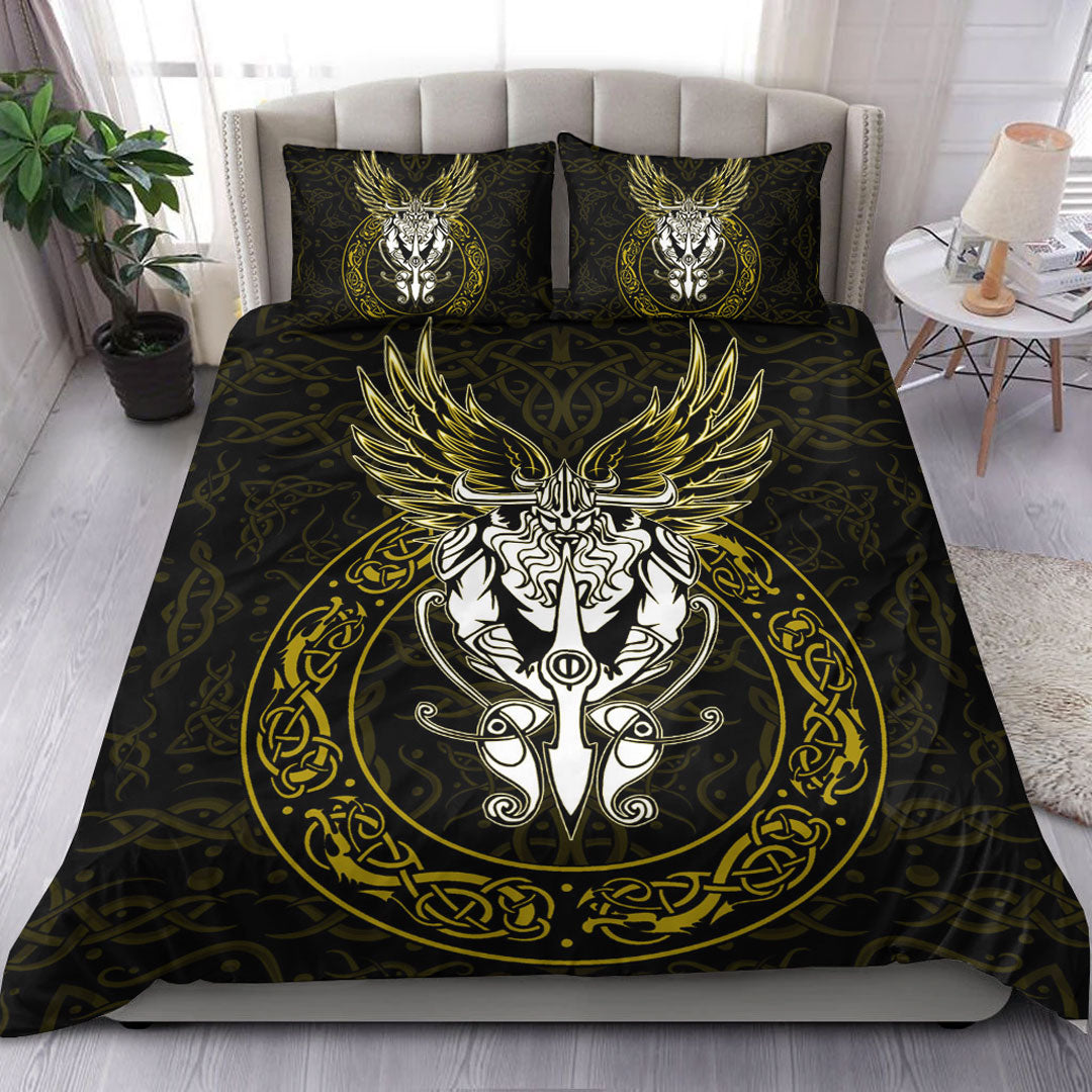 Viking Bedding Set OdinWing Viking Gold