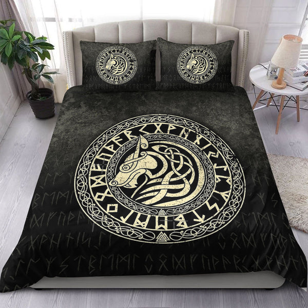 Viking Bedding Set Viking Wolf Gold Version