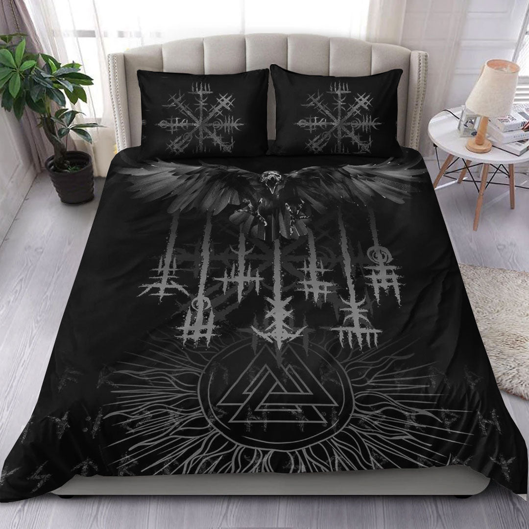 Viking Bedding Set Raven and Valknut