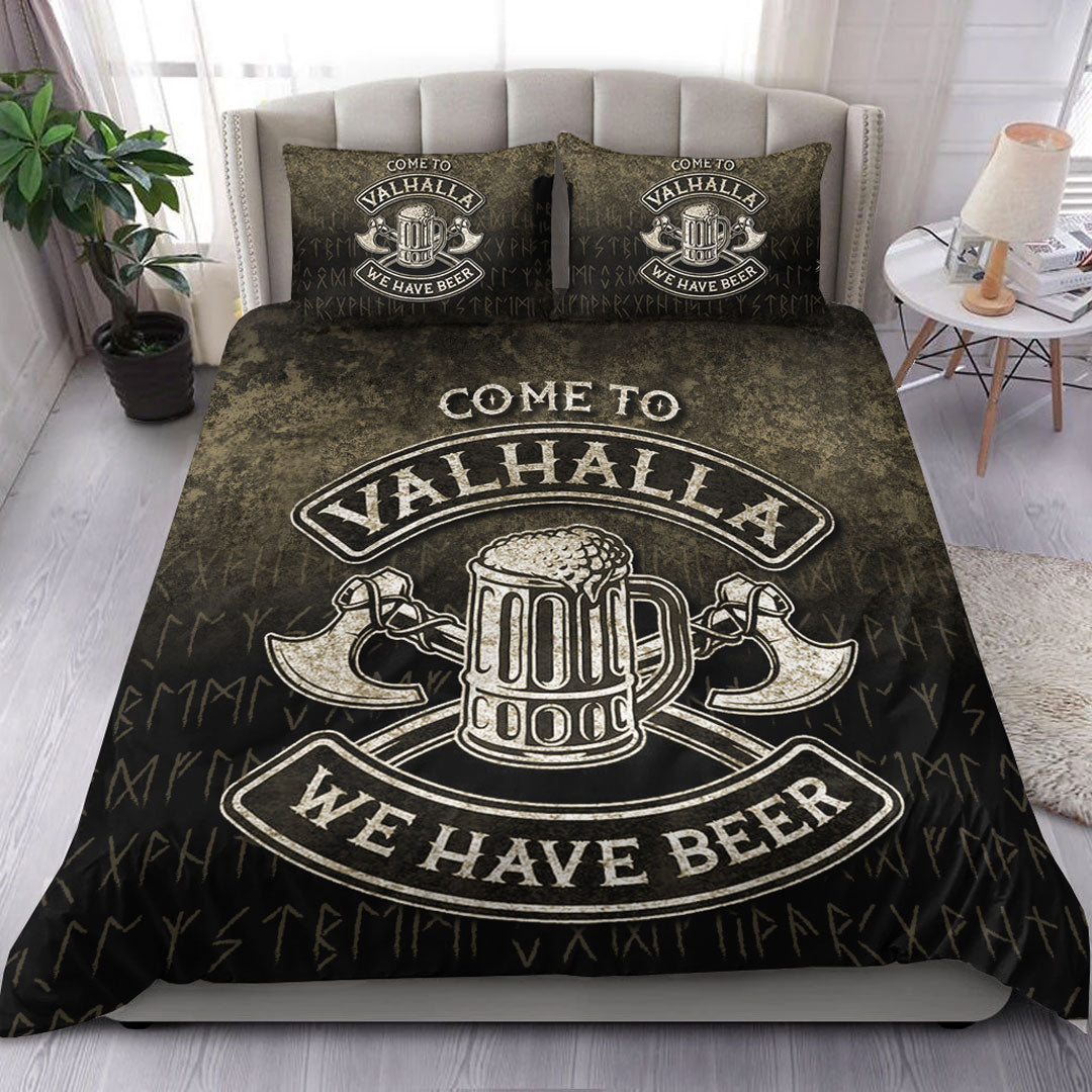 Viking Bedding Set Come To Valhalla We Have Beer Funny Nordic Style