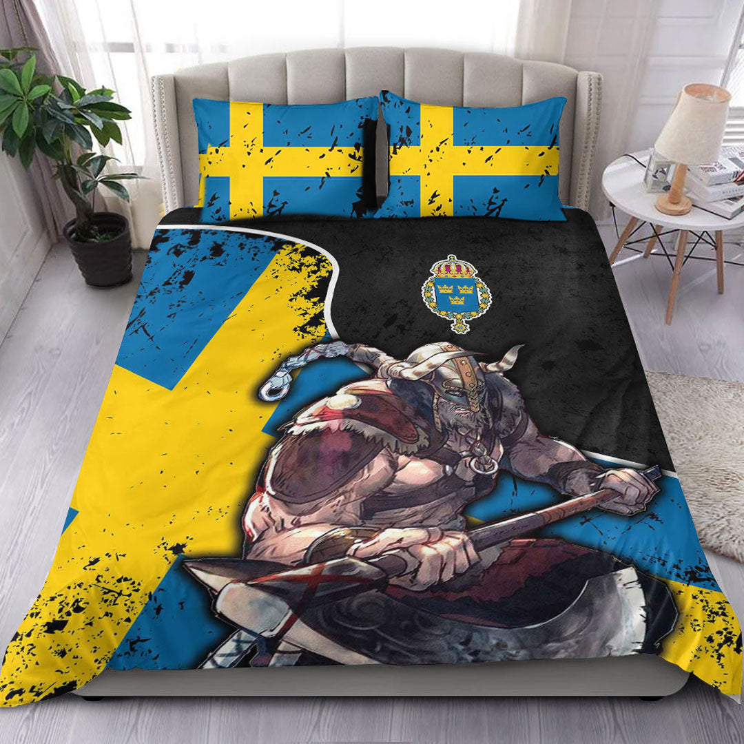 Viking Bedding Set Sweden Warrior Brush Style