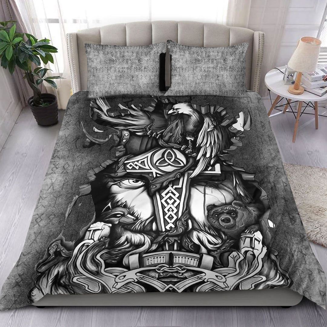 Viking Bedding Set Viking Odin Wolf Bear Raven