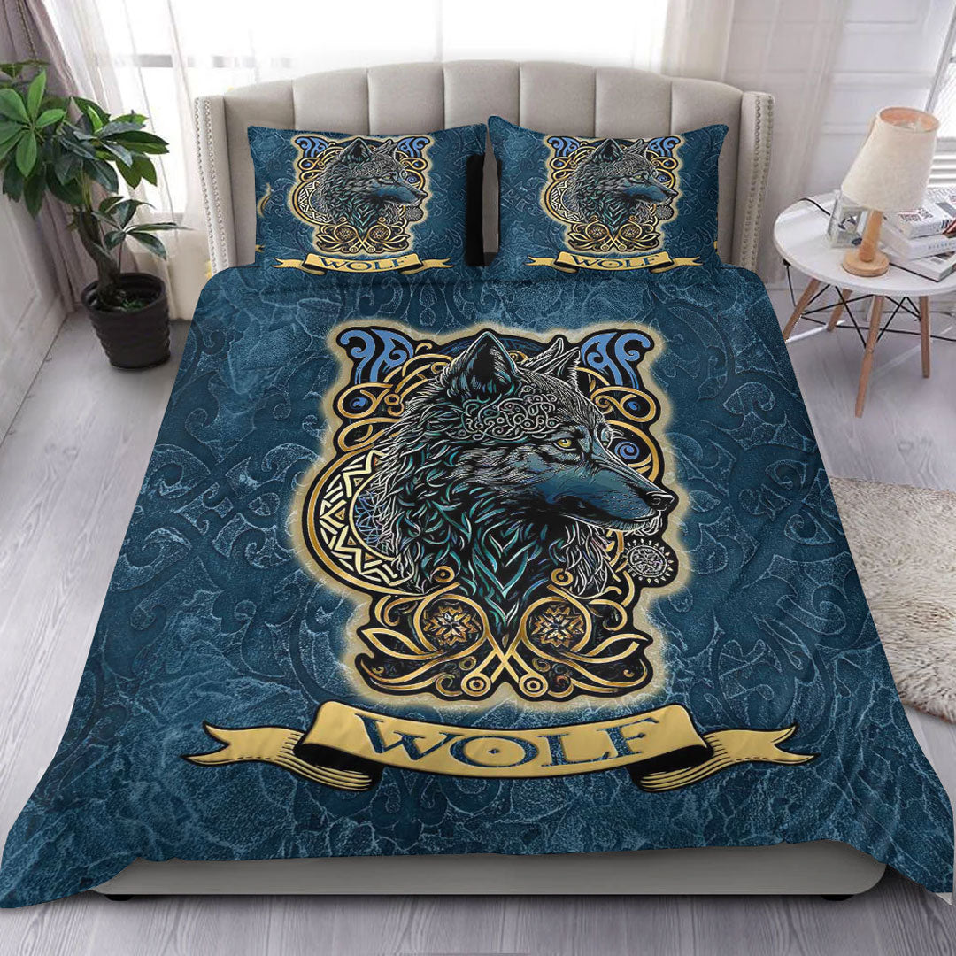 Viking Bedding Set Wolf Celtic Style Ver02