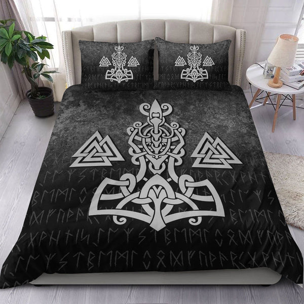 Viking Bedding Set Mjolnir and Valknut