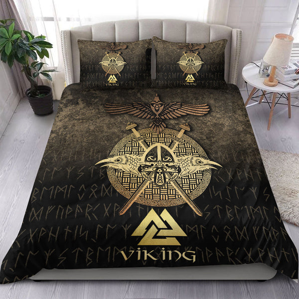 Viking Bedding Set Vikings Golden Raven