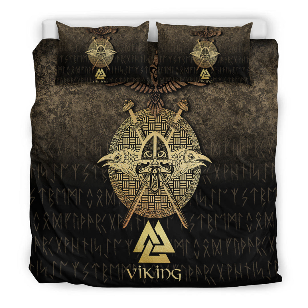 Viking Bedding Set Vikings Golden Raven