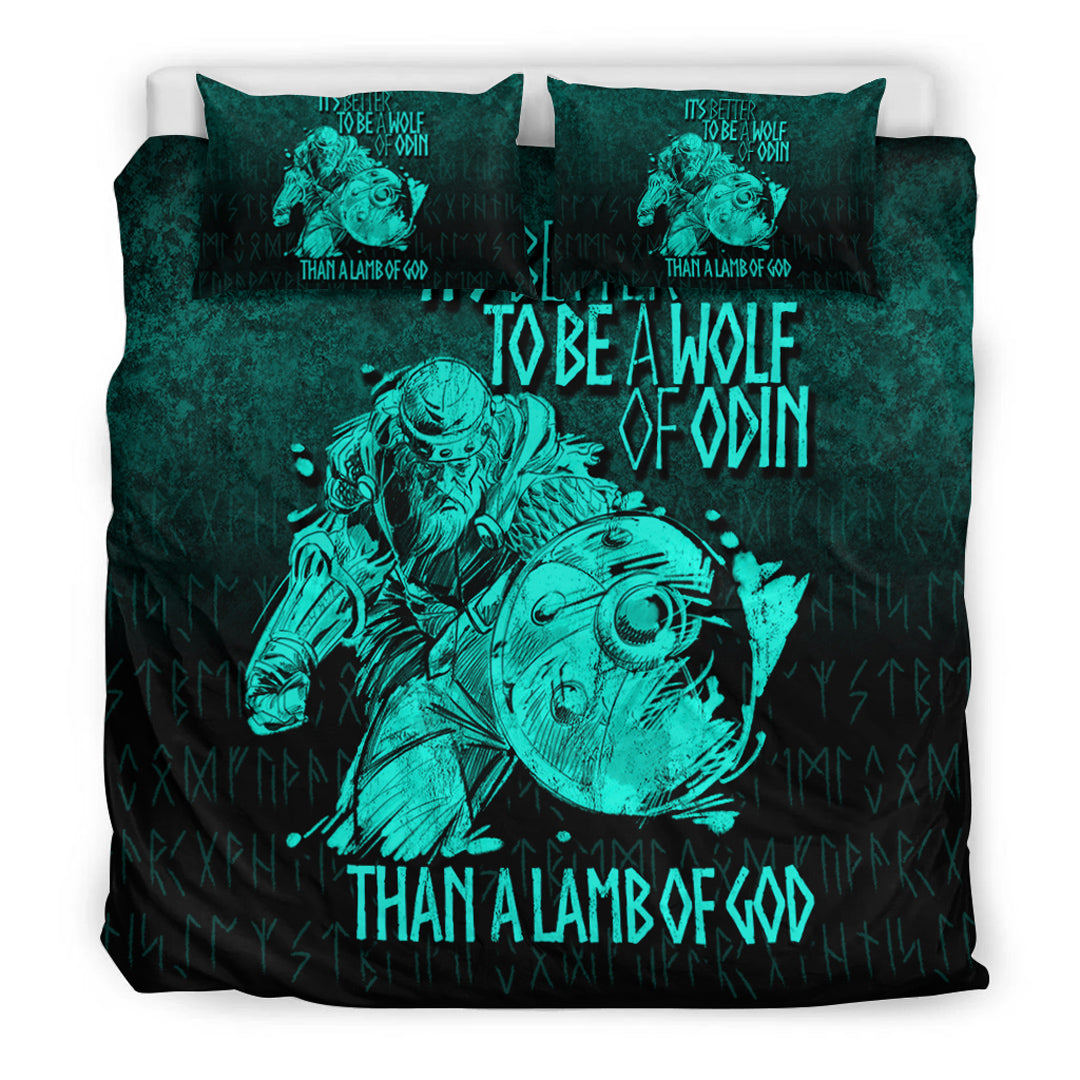 Viking Bedding Set It's Better To Be A Wolf Of Odin Than A Lamb Of God Ver01