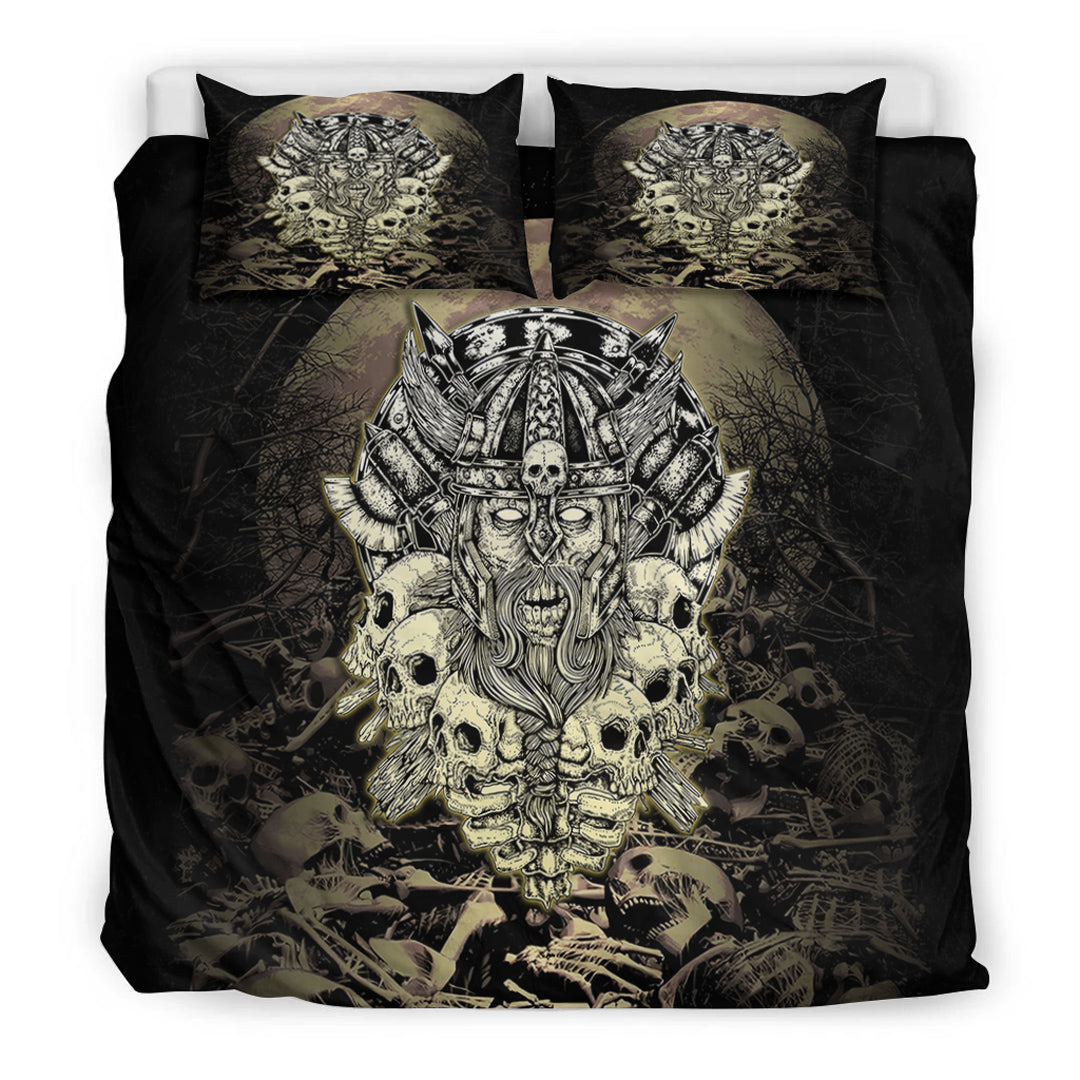 Viking Bedding Set Viking Warrior Old and Skull