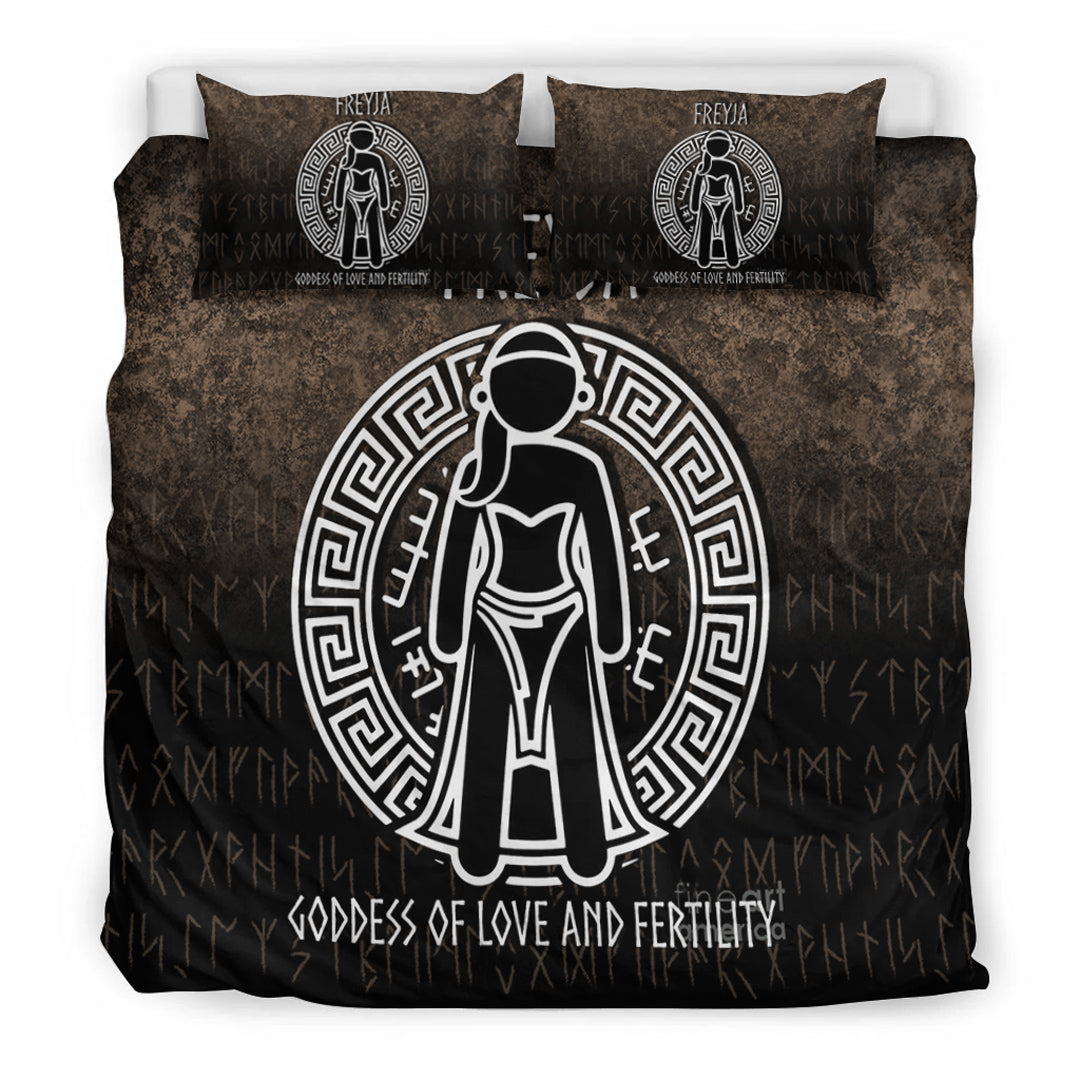 Viking Bedding Set Freyja the Goddess of Love and Fertility