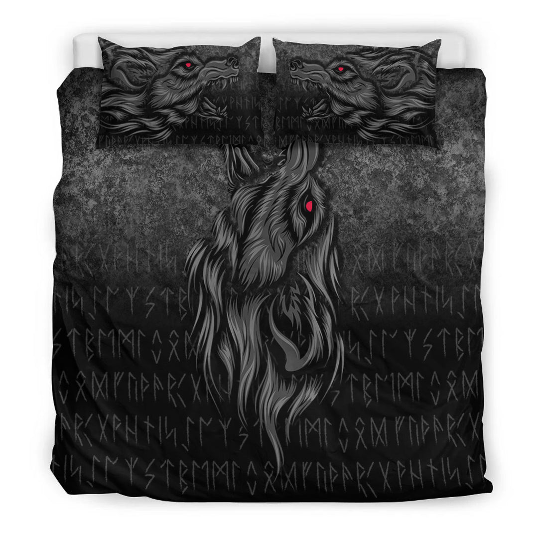 Viking Bedding Set Viking Fenrir Wolf Howls To The Gods