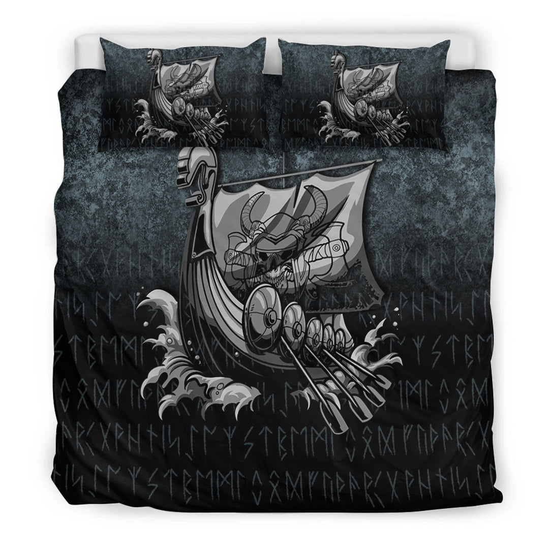 Viking Bedding Set Victory or Valhalla Drakkar Ver02