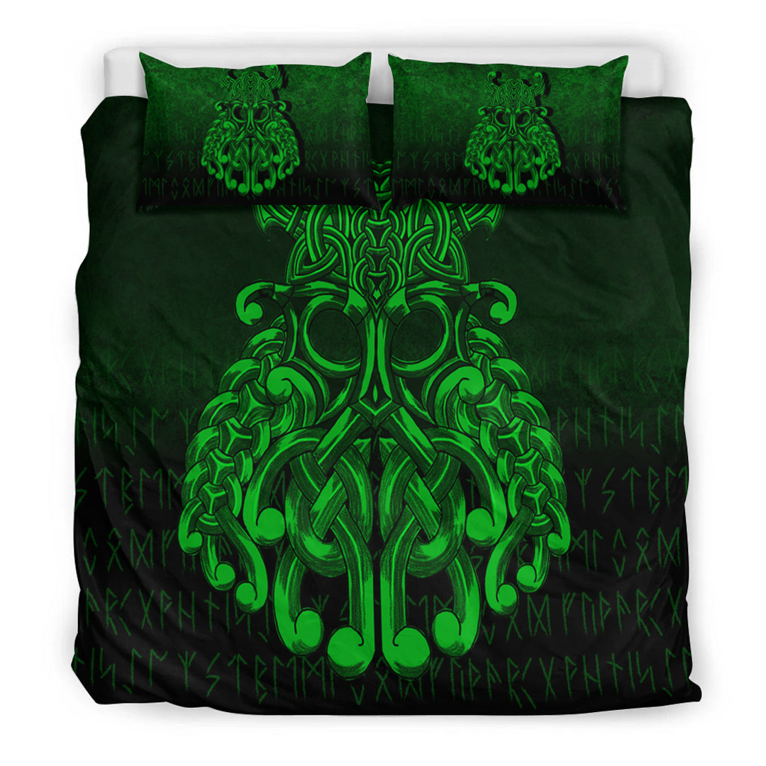 Viking Bedding Set Vikings Odin Valhalla Green Version