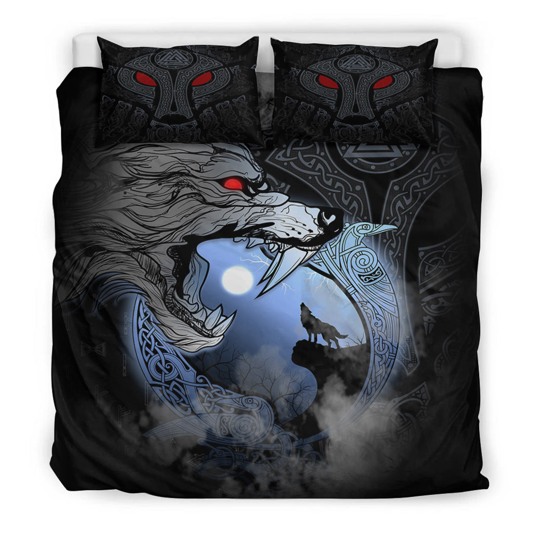 Viking Bedding Set Fenrir And Moon