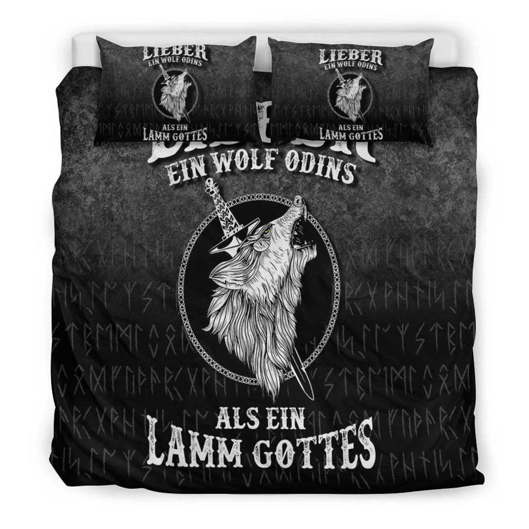 Viking Bedding Set Lieber Ein Wolf Odins Als Ein Lamm Gottes