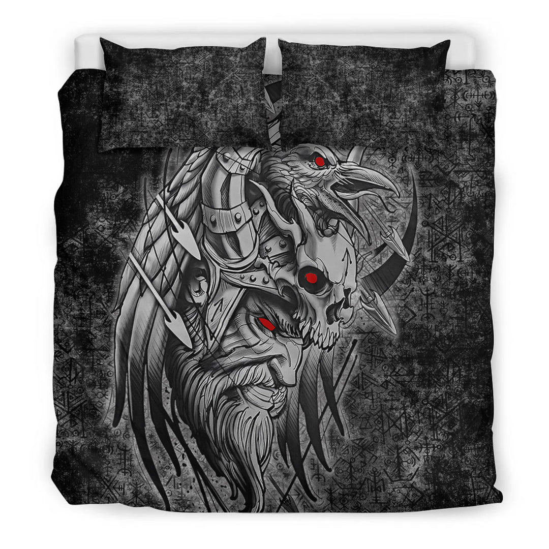 Viking Bedding Set Odin Viking Raven Of Odin Ver01