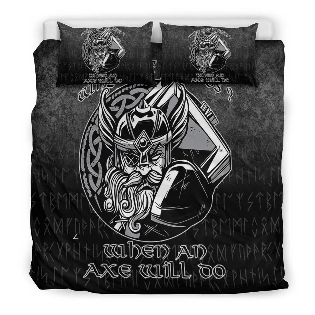 Viking Bedding Set Why Use Words? When An Axe Will Do